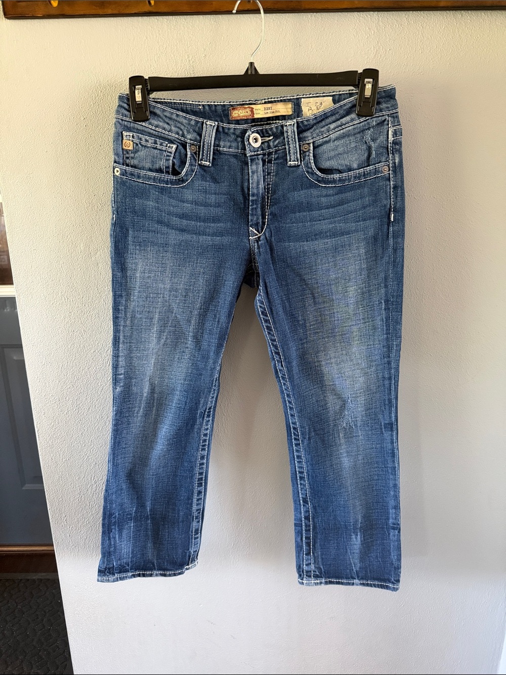 Big Star Women's Cropped Ankle Jeans in Medium Blue Wash